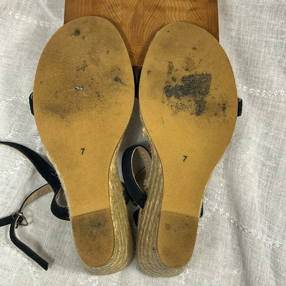 J Crew almost NEW leather espadrilles wedges